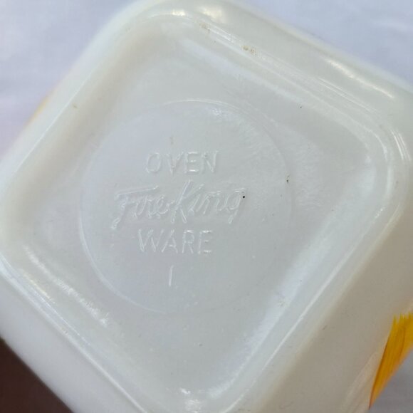 Fire King Vintage Painted Fruit Casserole Dish - Picture 6 of 6